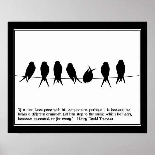 Thoreau Quote "Different Drummer" Poster (Voorkant)