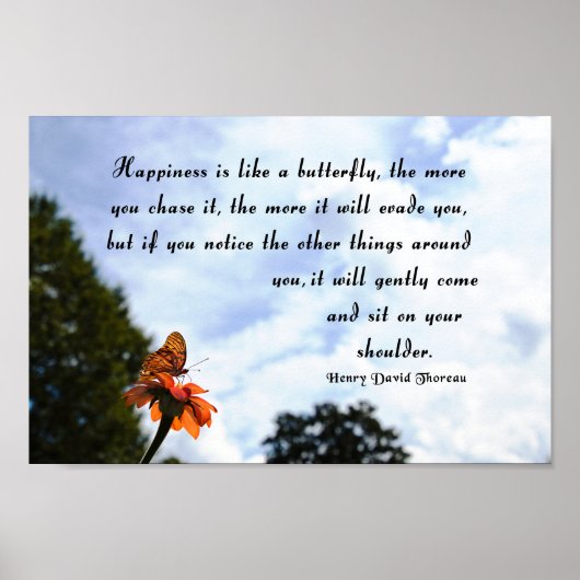Thoreau Quote, Geluk Poster (Voorkant)