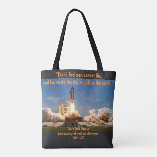 Thoreau Quote, menselijke vlucht Tote Bag (Achterkant)
