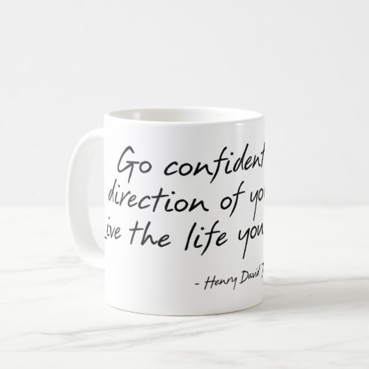 Thoreau Quote Mok (Voorkant links)