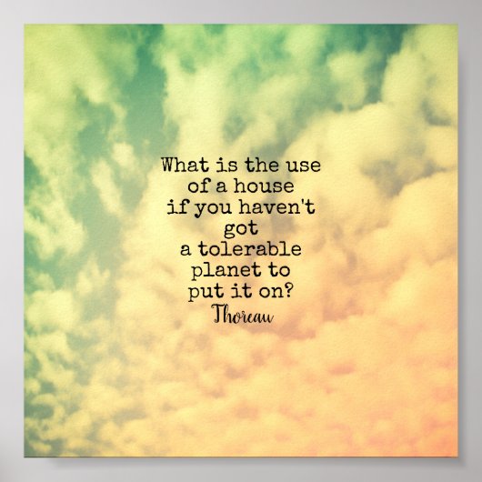 Thoreau quote motivatie natuur poster (Voorkant)