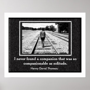 Thoreau Solitude quote - poster