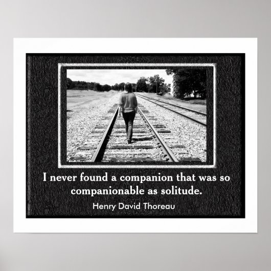 Thoreau Solitude quote - poster (Voorkant)