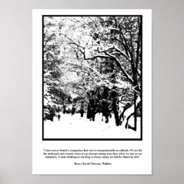 Thoreau Solitude Quote Poster - Lone Walk New Snow