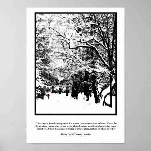 Thoreau Solitude Quote Poster - Lone Walk New Snow (Voorkant)