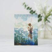 Thoreau Vist bij Walden Pond door N.C. Wyeth Feestdagenkaart (Staand voorkant)