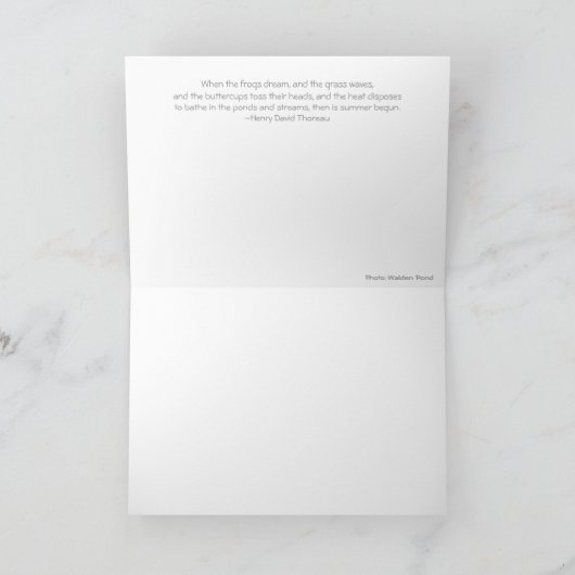 Thoreau's Walden Pond Feestdagen Kaart (Binnen)