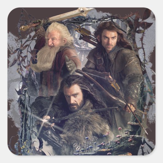 Thorin, Kili en Balin Graphic Vierkante Sticker (Voorkant)