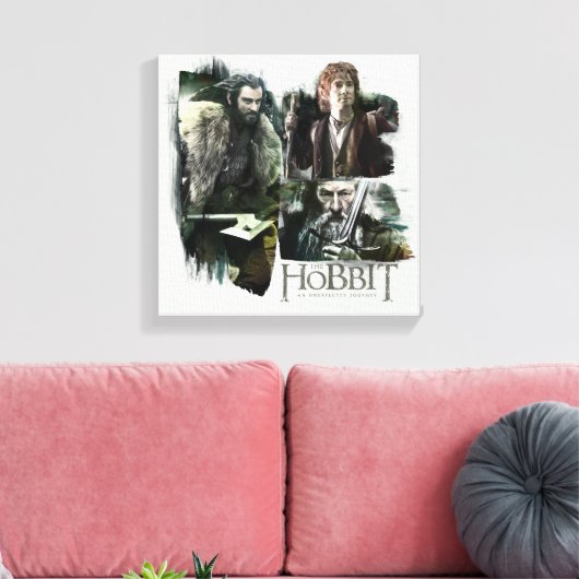 THORIN OAKENSHIELD™, BILBO BAGGINS™ & Gandalf Art Canvas Afdruk (Insitu (Woonkamer))