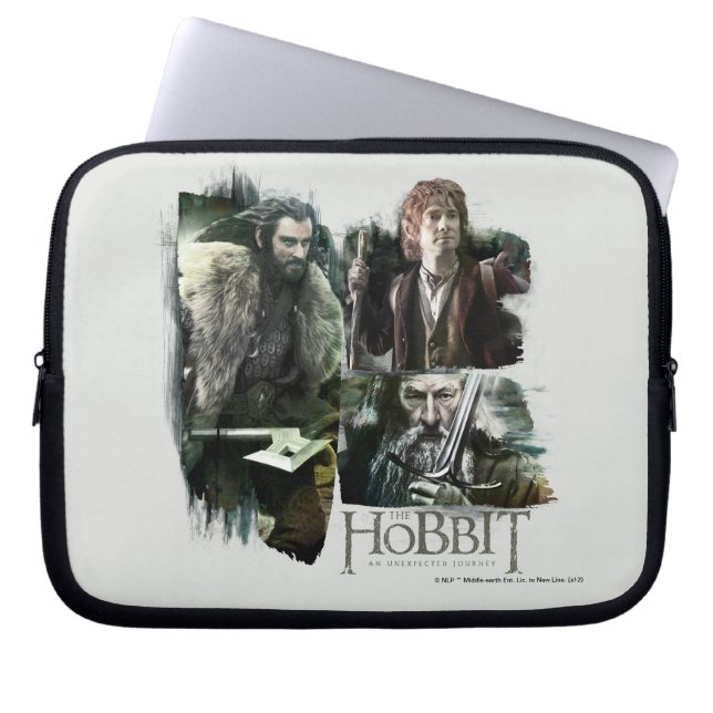 THORIN OAKENSHIELD™, BILBO BAGGINS™ & Gandalf Art Laptop Sleeve (Voorkant)