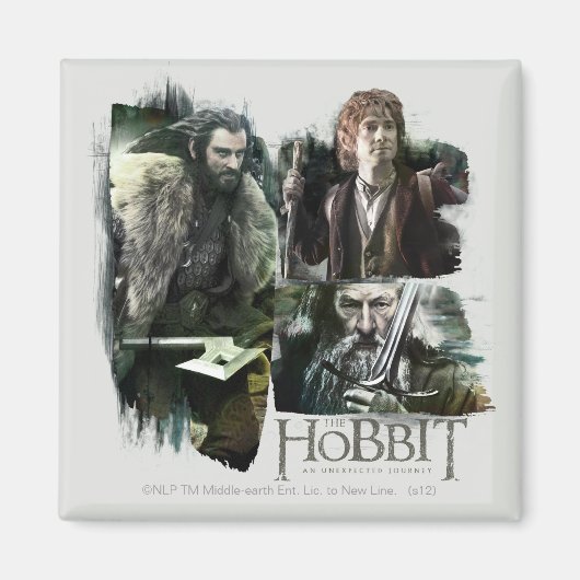 THORIN OAKENSHIELD™, BILBO BAGGINS™ & Gandalf Art Magneet (Voorkant)