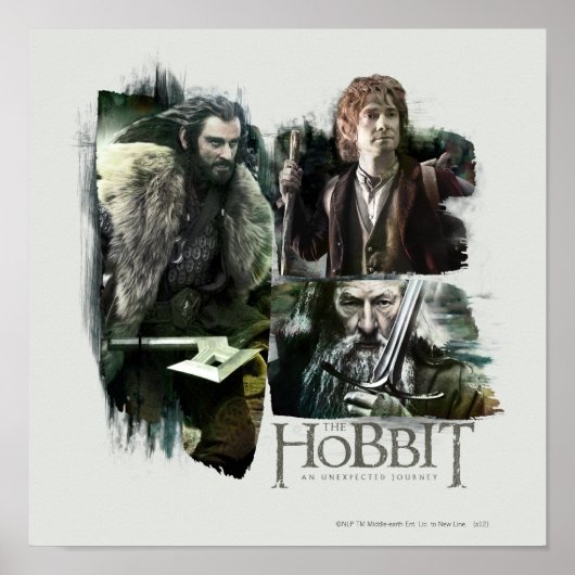 THORIN OAKENSHIELD™, BILBO BAGGINS™ & Gandalf Art Poster (Voorkant)