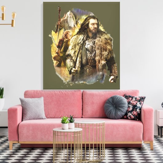 THORIN OAKENSHIELD™, BILBO BAGGINS™, Gandalf Canvas Afdruk (Insitu (Woonkamer))