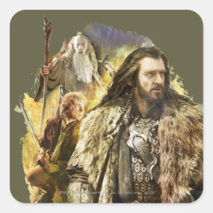 THORIN OAKENSHIELD™, BILBO BAGGINS™, Gandalf Vierkante Sticker
