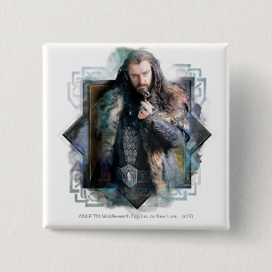 THORIN OAKENSHIELD™ Character Graphic Vierkante Button 5,1 Cm