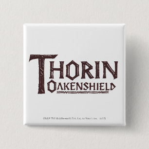 THORIN OAKENSHIELD™ Logo Brown Vierkante Button 5,1 Cm