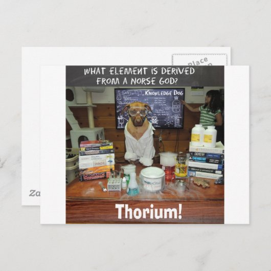 Thorium Thor God of Thunder Knowledge Dog Briefkaart (Voorkant / Achterkant)