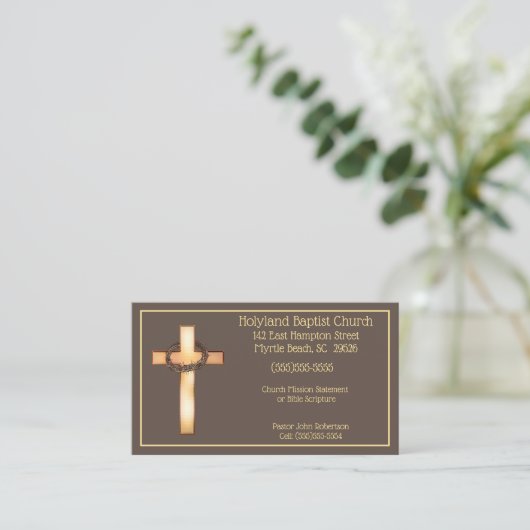 Thorn Crown Cross Church Visitekaartjes (Staand voorkant)