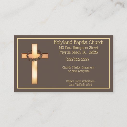 Thorn Crown Cross Church Visitekaartjes (Voorkant)