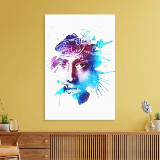 Thorn Crown Jesus Christus Passion Abstracte kunst Canvas Afdruk (Insitu (Woonkamer))