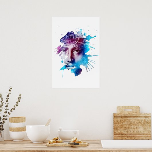 Thorn Crown Jesus Christus Passion Abstracte kunst Poster (Keuken)