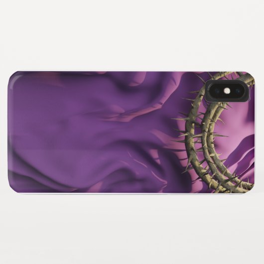 Thornenkroon op Paarse stoffen ontwerp Case-Mate iPhone Case (Achterkant (horizontaal))