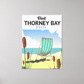 Thorney Bay, Essex Seaside-reisposter Canvas Afdruk (Voorkant)