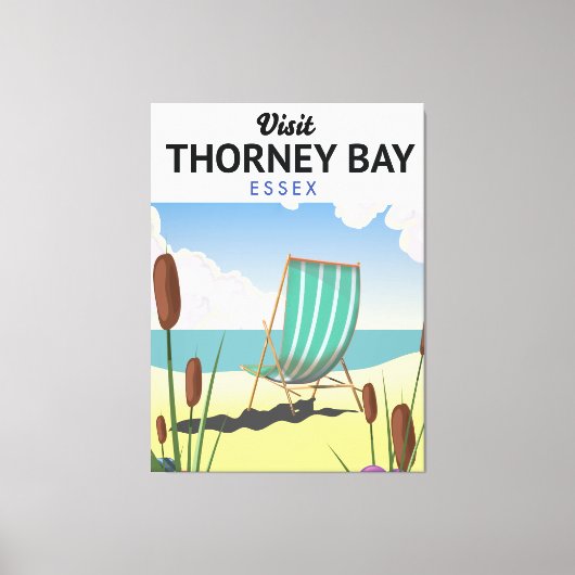 Thorney Bay, Essex Seaside-reisposter Canvas Afdruk (Voorkant)