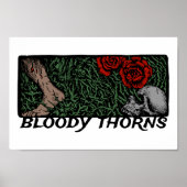 Thorns Rozen van de schedel medieval gekleurd Poster (Voorkant)