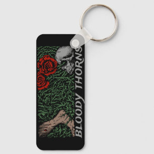 Thorns Rozen van de schedel medieval gekleurd Sleutelhanger