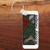 Thorns Rozen van de schedel medieval gekleurd Sleutelhanger (Voorkant)