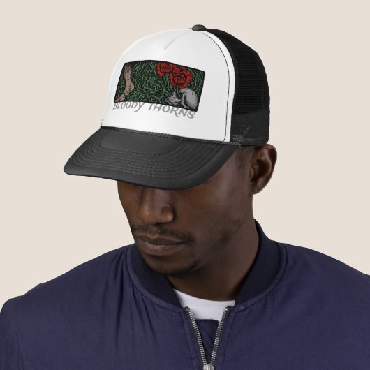 Thorns Rozen van de schedel medieval gekleurd Trucker Pet (In situ)