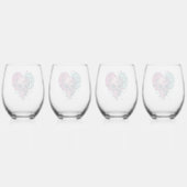 Thorny heart schedel wijnglas zonder voet (Achterkant)