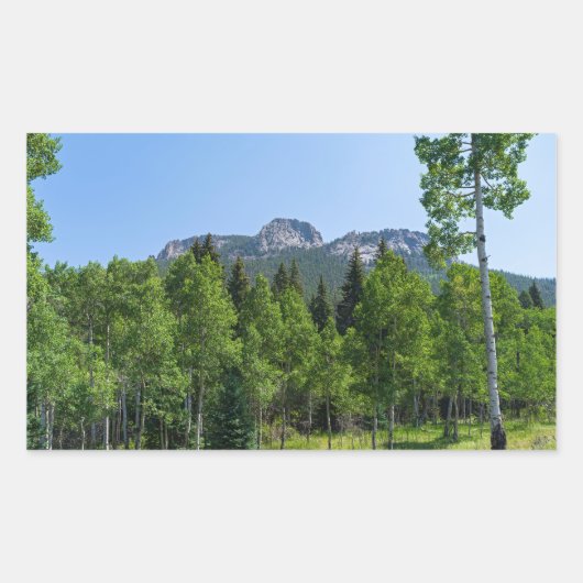 Thorodin-top boven de bossen bij Golden Gate Rechthoekige Sticker (Voorkant)