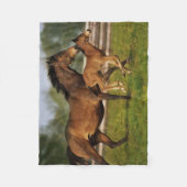 Thoroughbred Chestnut Mare & Foal Fleece Deken (Voorkant)