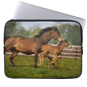 Thoroughbred Chestnut Mare & Foal Laptop Sleeve