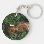 Thoroughbred Foal Lying Down Sleutelhanger (Achterkant)