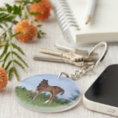 Thoroughbred Foal Standing in the Grass Sleutelhanger (Voorkant Rechts)