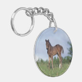 Thoroughbred Foal Standing in the Grass Sleutelhanger (Voorkant Links)