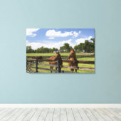 Thoroughbred horse boerderij in Marion County, Canvas Afdruk (Insitu (Houten vloer))