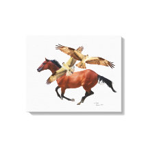Thoroughbred Horse Hawks Canvas