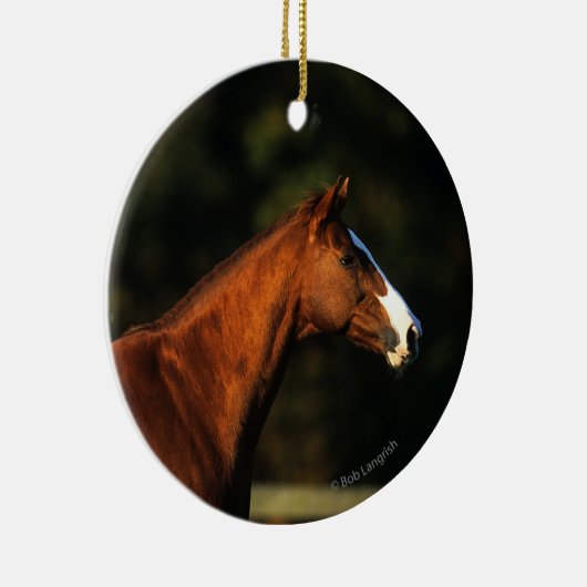 Thoroughbred Horse Headshot Keramisch Ornament (Rechts)