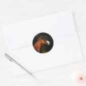 Thoroughbred Horse Headshot Ronde Sticker (Envelop)