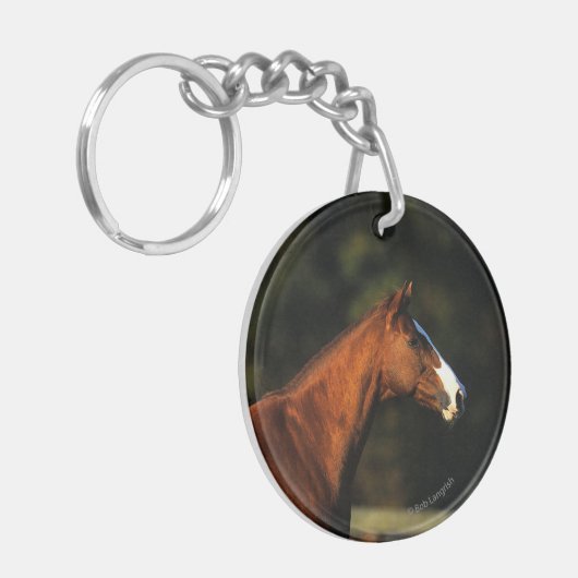 Thoroughbred Horse Headshot Sleutelhanger (Voorkant Links)