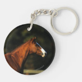 Thoroughbred Horse Headshot Sleutelhanger (Achterkant)