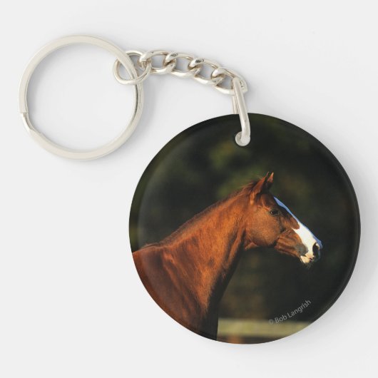 Thoroughbred Horse Headshot Sleutelhanger (Voorkant)