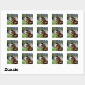 Thoroughbred Horse, Ierland Vierkante Sticker (Vel)