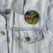 Thoroughbred Horse in Flowers Ronde Button 5,7 Cm (In situ)