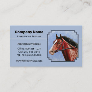 Thoroughbred Horse Racehorse Blue Visitekaartje