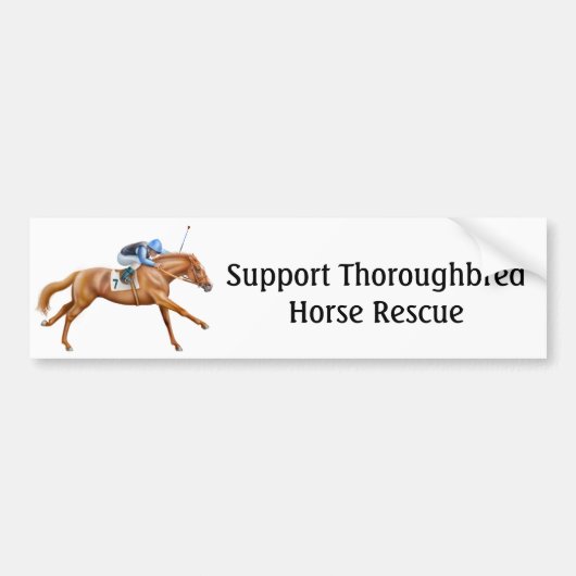 Thoroughbred Horse Rescue Bumpersticker (Voorkant)